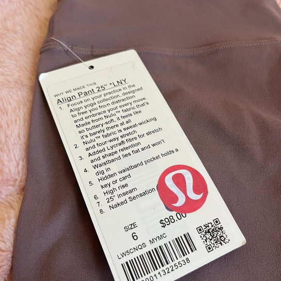 NWT Lululemon Align Pant II 25" *Lunar New Year Misty Mocha Size 6 - Picture 2 of 8